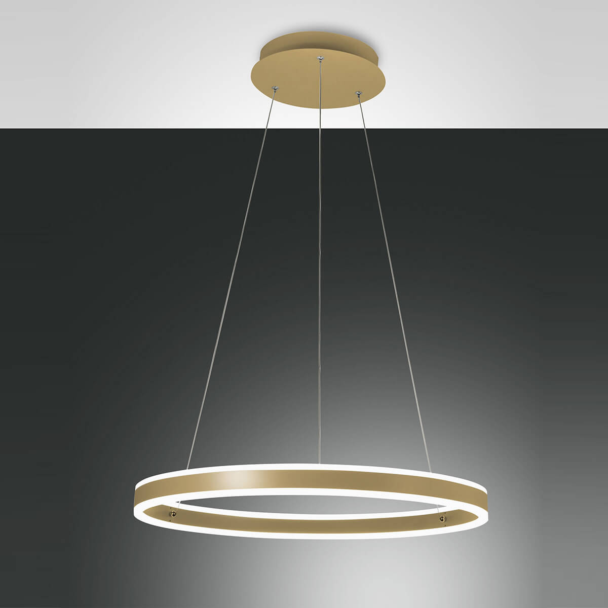 Fabas Luce Palau LED Pendelleuchte, Ø: 60 cm, Gold edelmatt