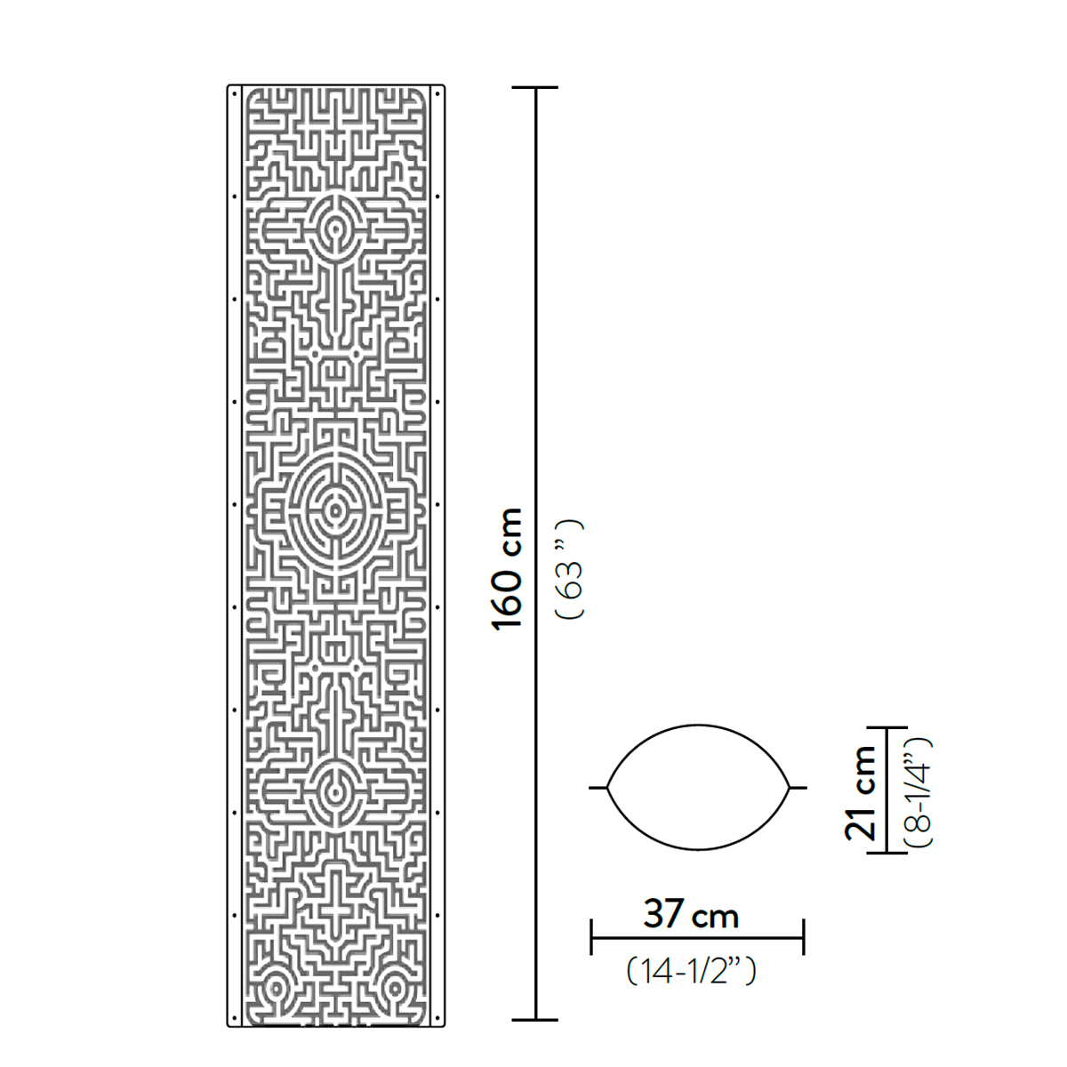 Slamp The Lightning Archives Floor, Maßzeichnung