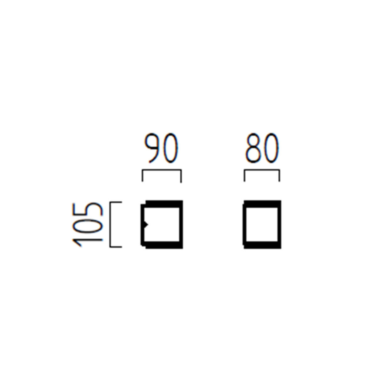 Helestra Kibo LED Außenwandleuchte, Maßzeichnung