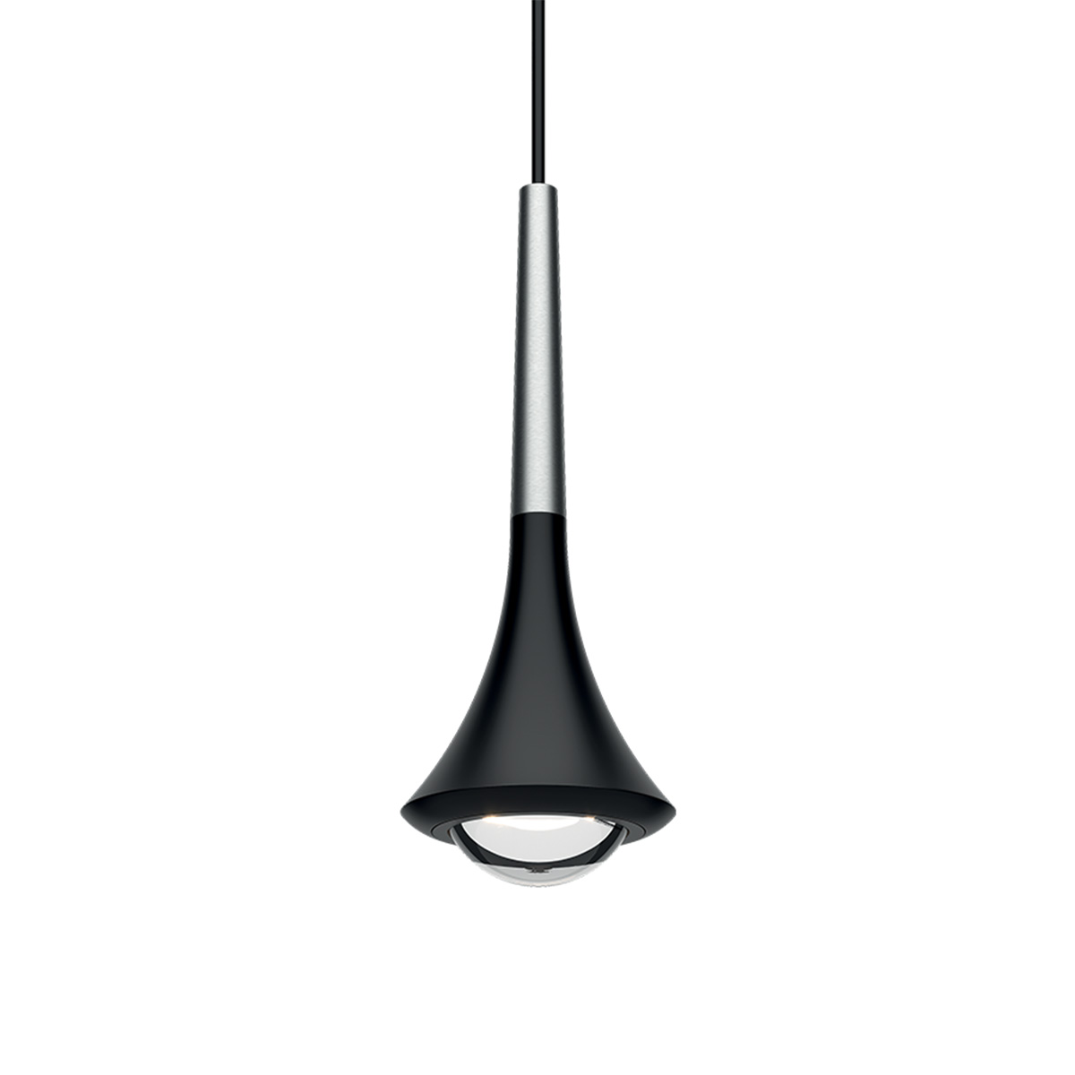 Lodes Rain LED Pendelleuchte 1-flg., schwarz matt - Chrom