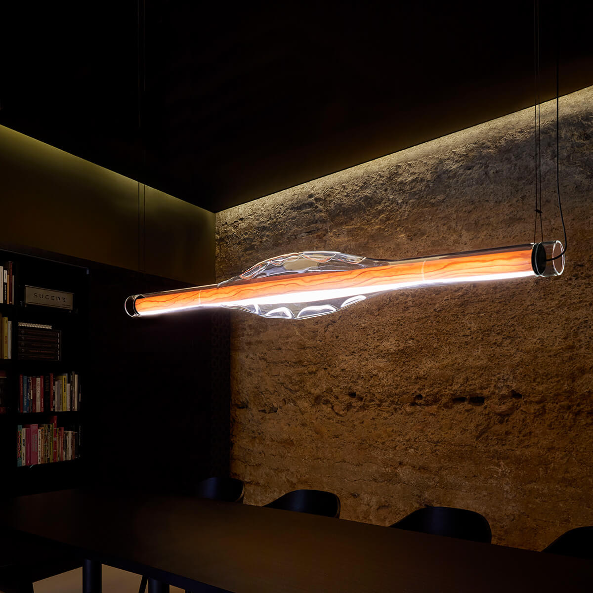 LZF Lamps Dune Horizontal LED Pendelleuchte, Kirsche