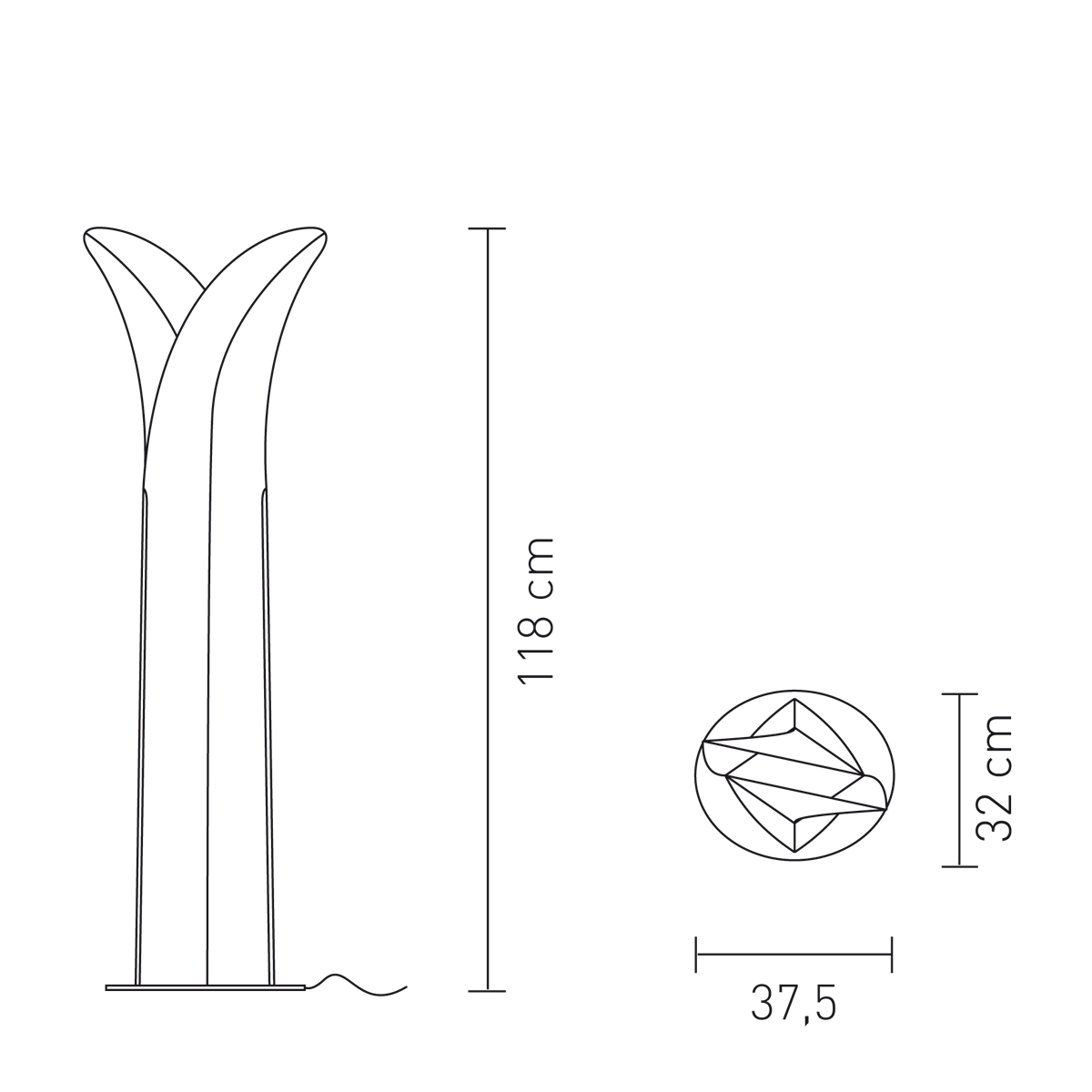 Slamp Las Palmas Floor, Höhe: 118 cm
