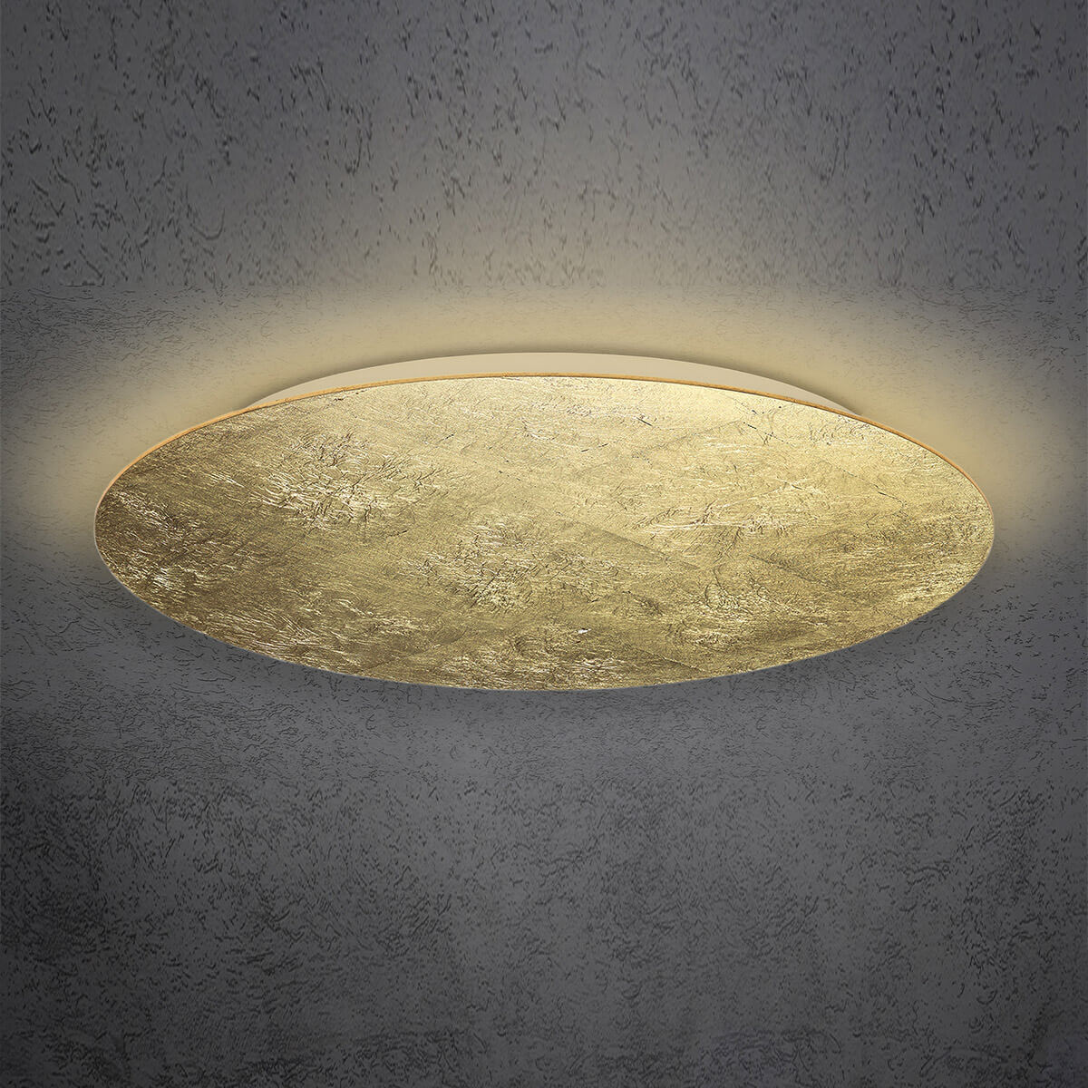 Escale Blade LED Wand- / Deckenleuchte, Ø: 95 cm, Blattgold