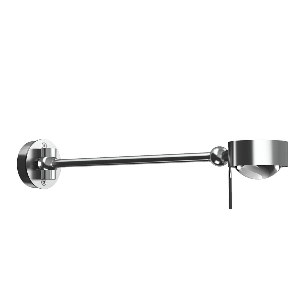 Top Light Puk Mini Hotel Wandleuchte, 30 cm, Gehäuse, Chrom matt, mit Glas satiniert / Linse klar (nicht inbegriffen)
