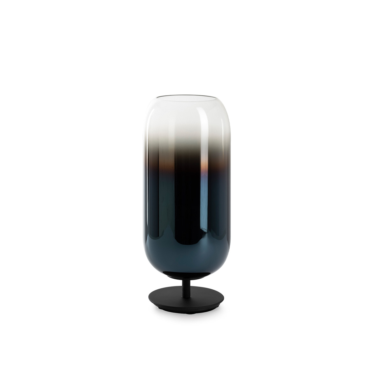 Artemide Gople Lamp Mini Tavolo, schwarz, Schirm: blau