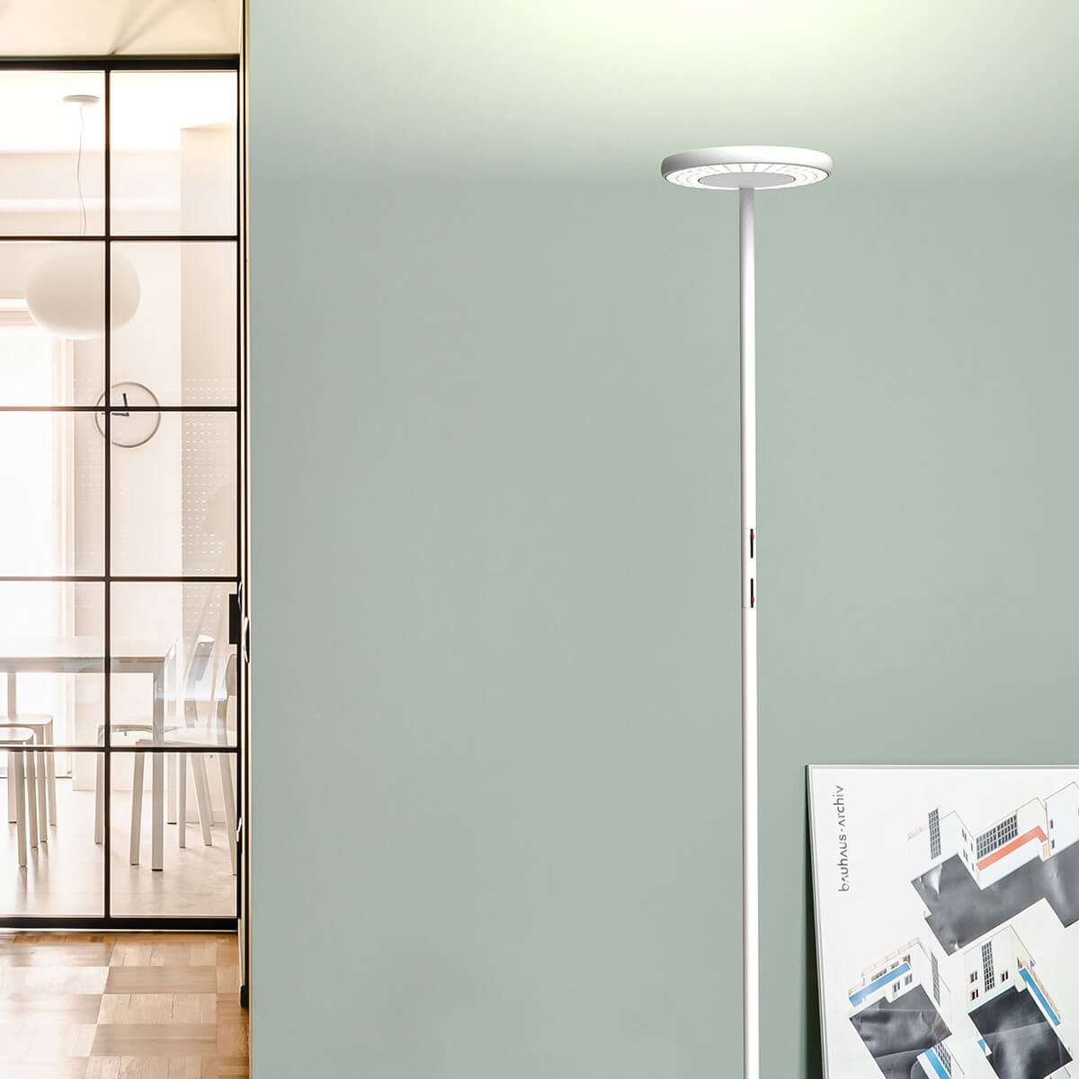 Rotaliana Sol F1 LED Stehleuchte, Struktur: weiß matt
