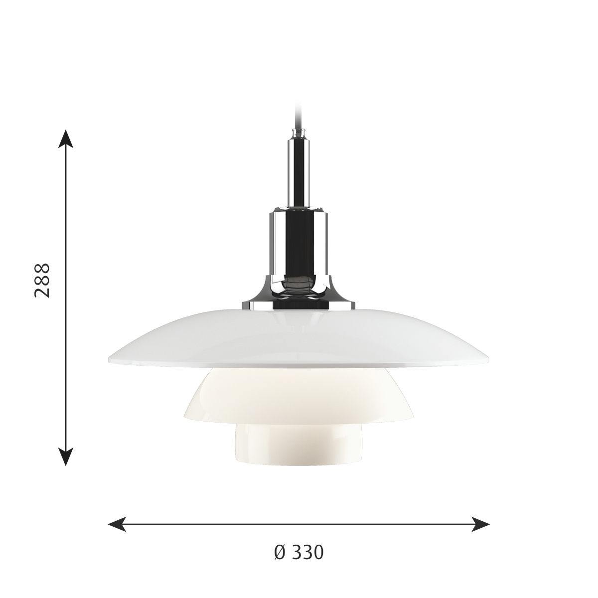 Louis Poulsen PH 3½-3 Glas Pendelleuchte
