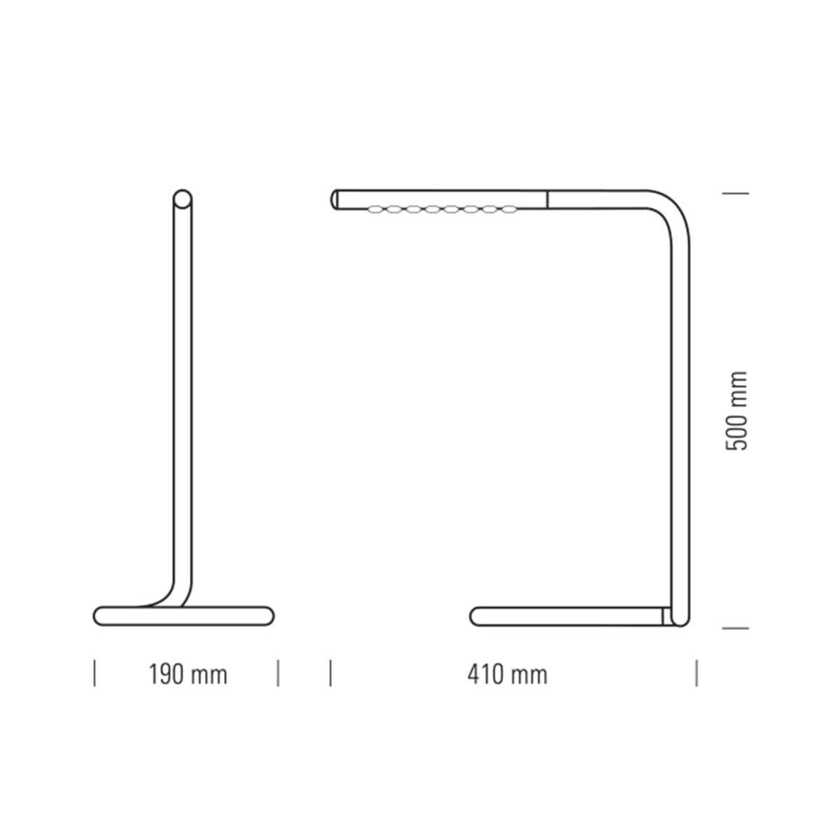 Tecnolumen Lum 50 LED Tischleuchte, Maßzeichnung