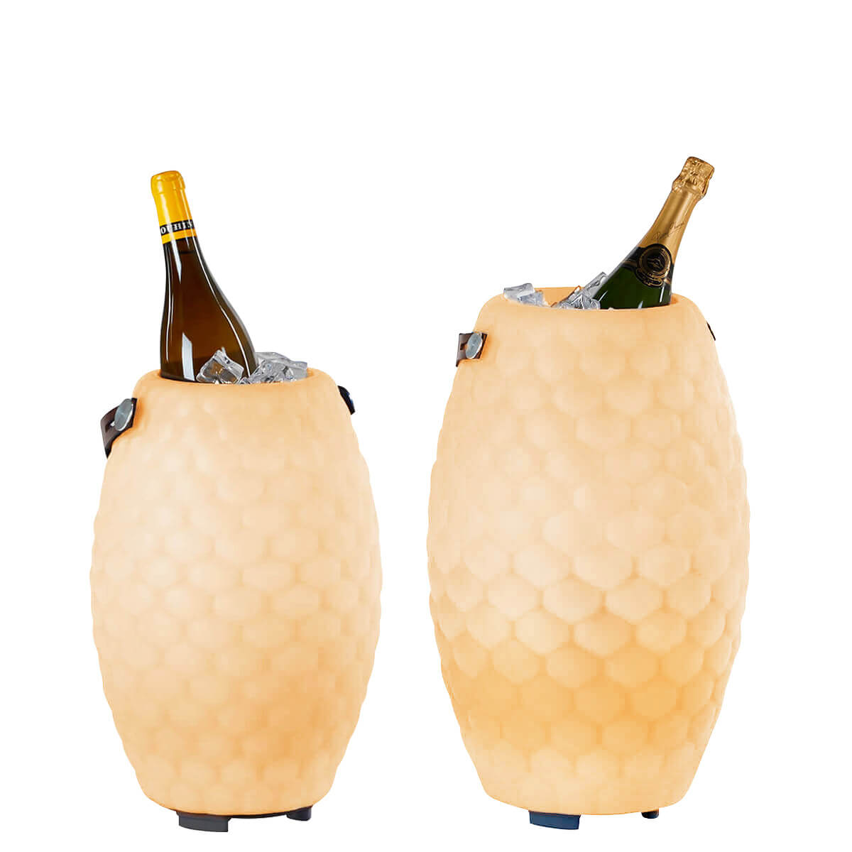 Joouls 2er Set The Joouly Ltd. LED Akkuleuchte, Bluetooth Lautsprecher & Weinkühler, small + medium (Dekoration nicht inbegriffen)