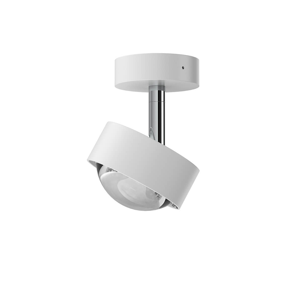 Top Light Puk Mini Turn Downlight Deckenleuchte, Gehäuse, weiß matt / Chrom, mit Linse klar (nicht inbegriffen)