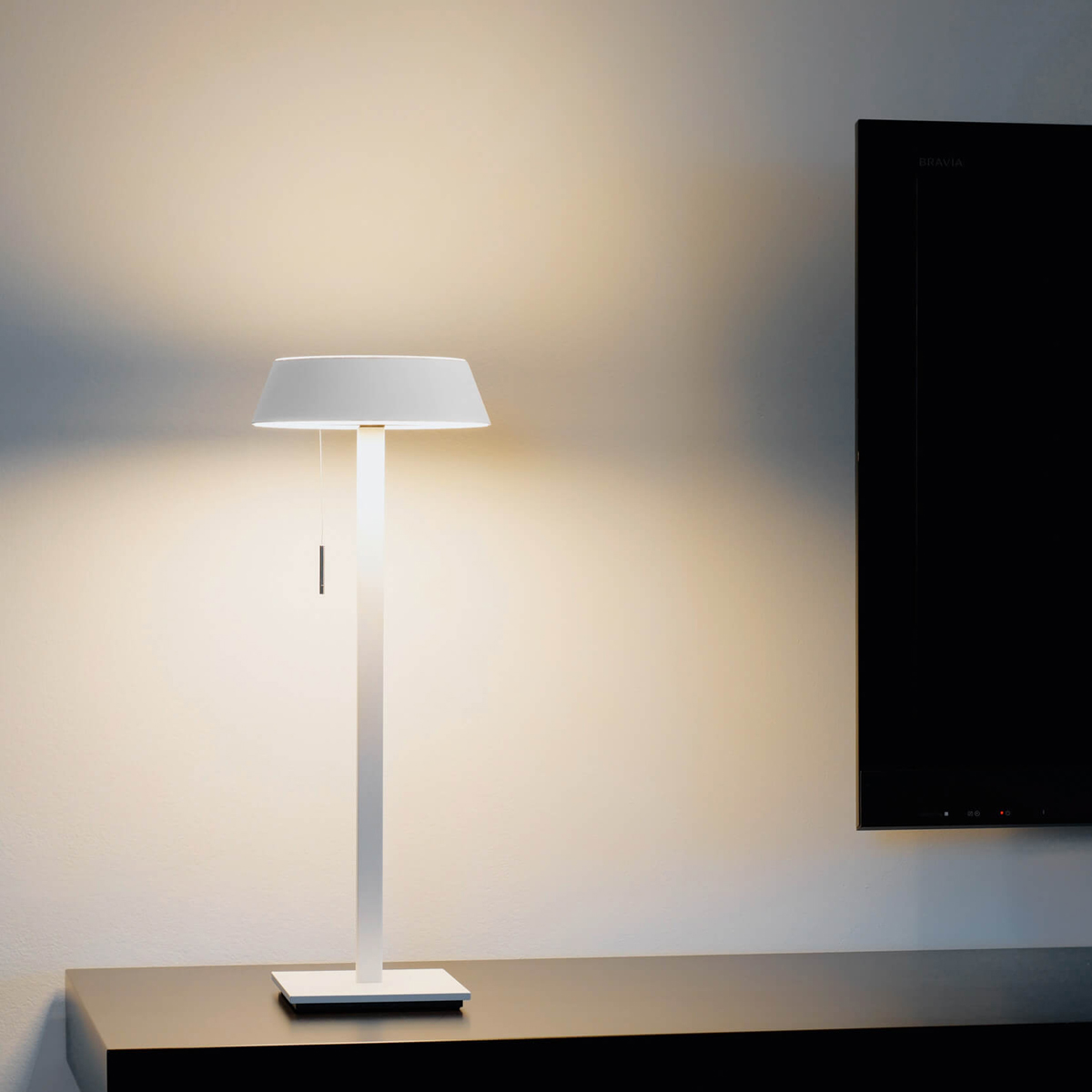 Oligo Glance LED Tischleuchte, gerade, weiß matt