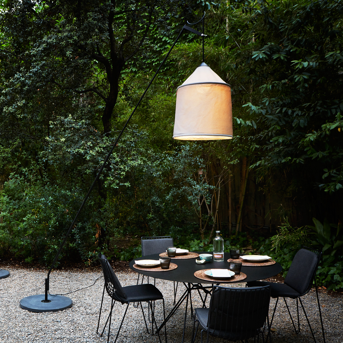 Marset Jaima P307+71 IP65 LED Stehleuchte, mit Sockel, Schirm: beige