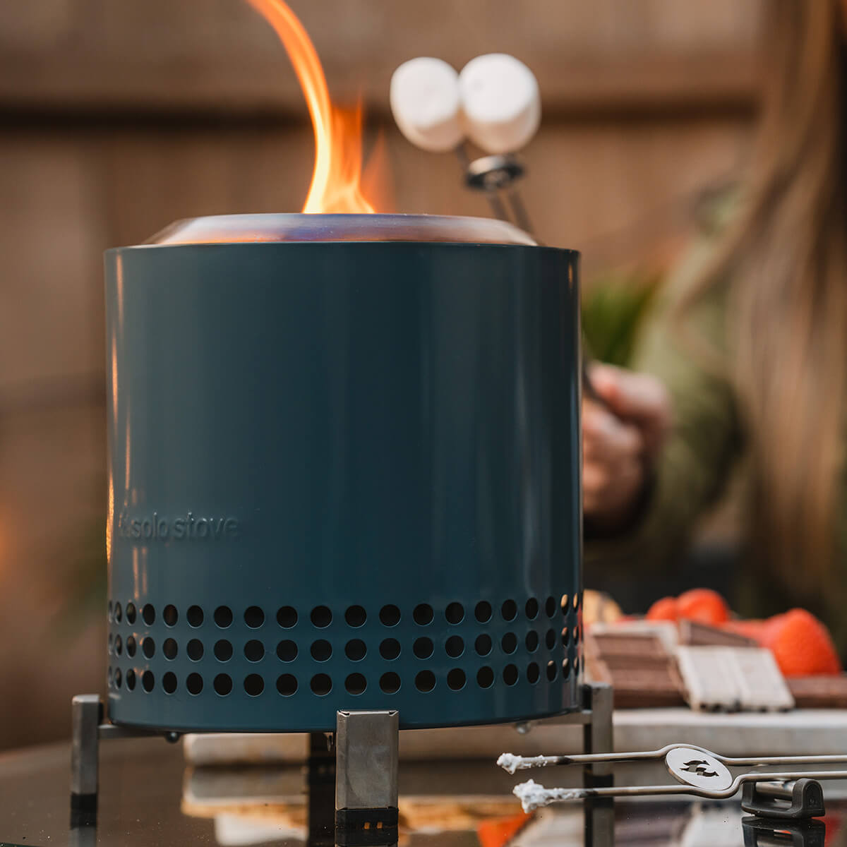 Mesa XL Tischfeuer & Tischkamin, inkl. Mini Brennholz Buche