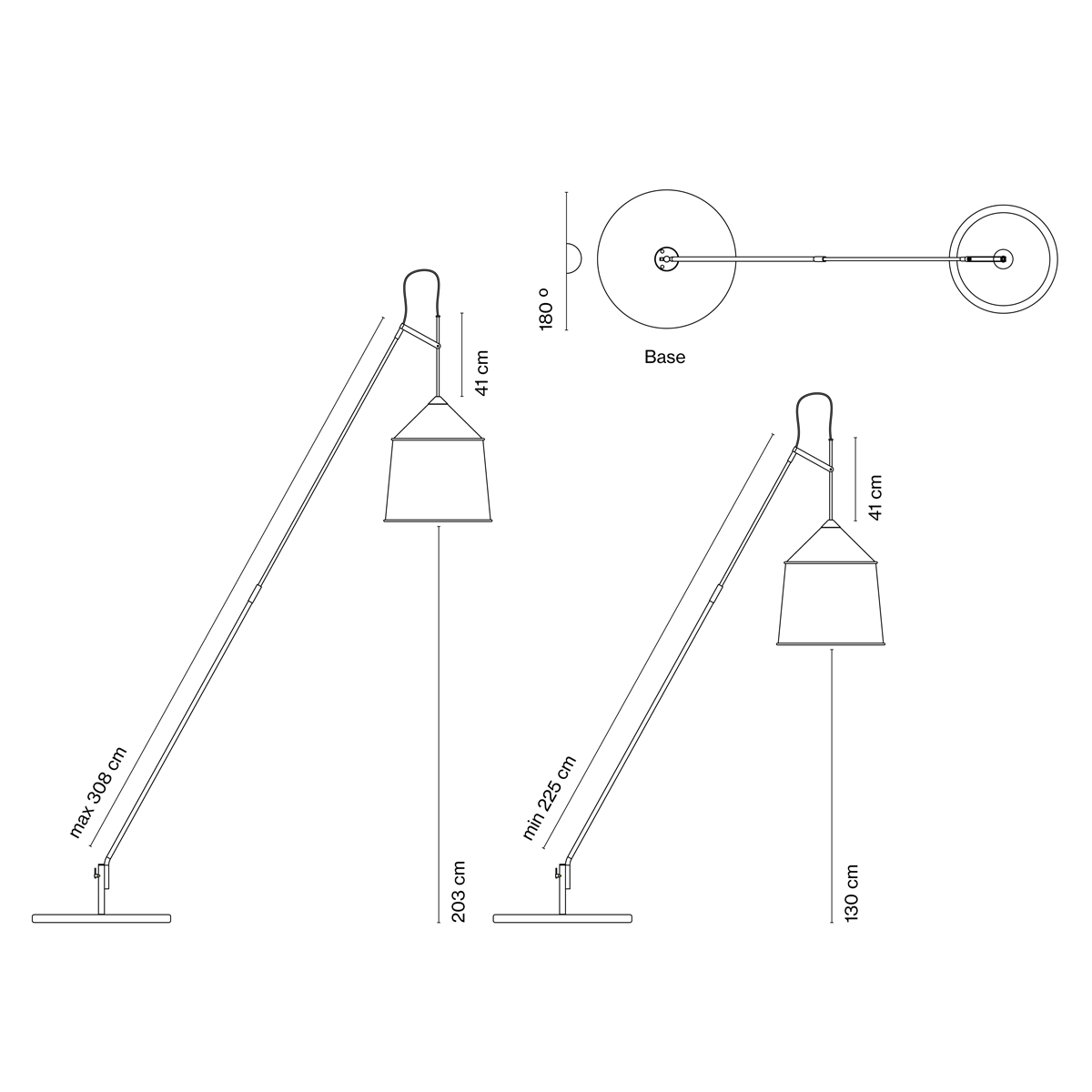 Marset Jaima P307+54 IP65 LED Stehleuchte, Verstellmöglichkeiten