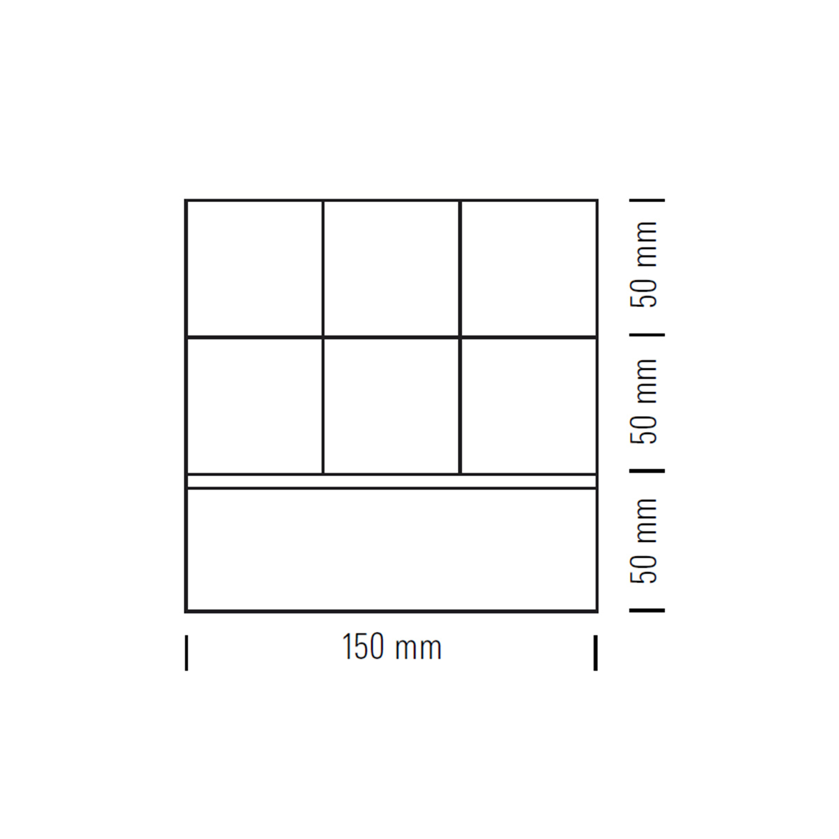 Tecnolumen Cubelight move LED Tischleuchte, Maßzeichnung