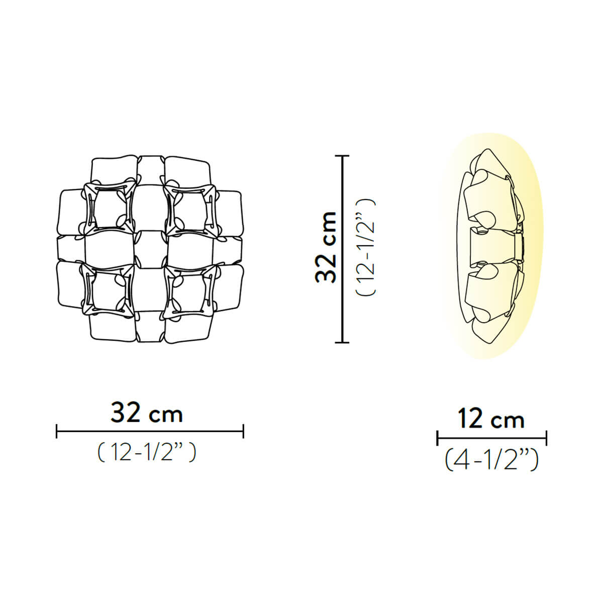Slamp Mida Applique, Maßzeichnung