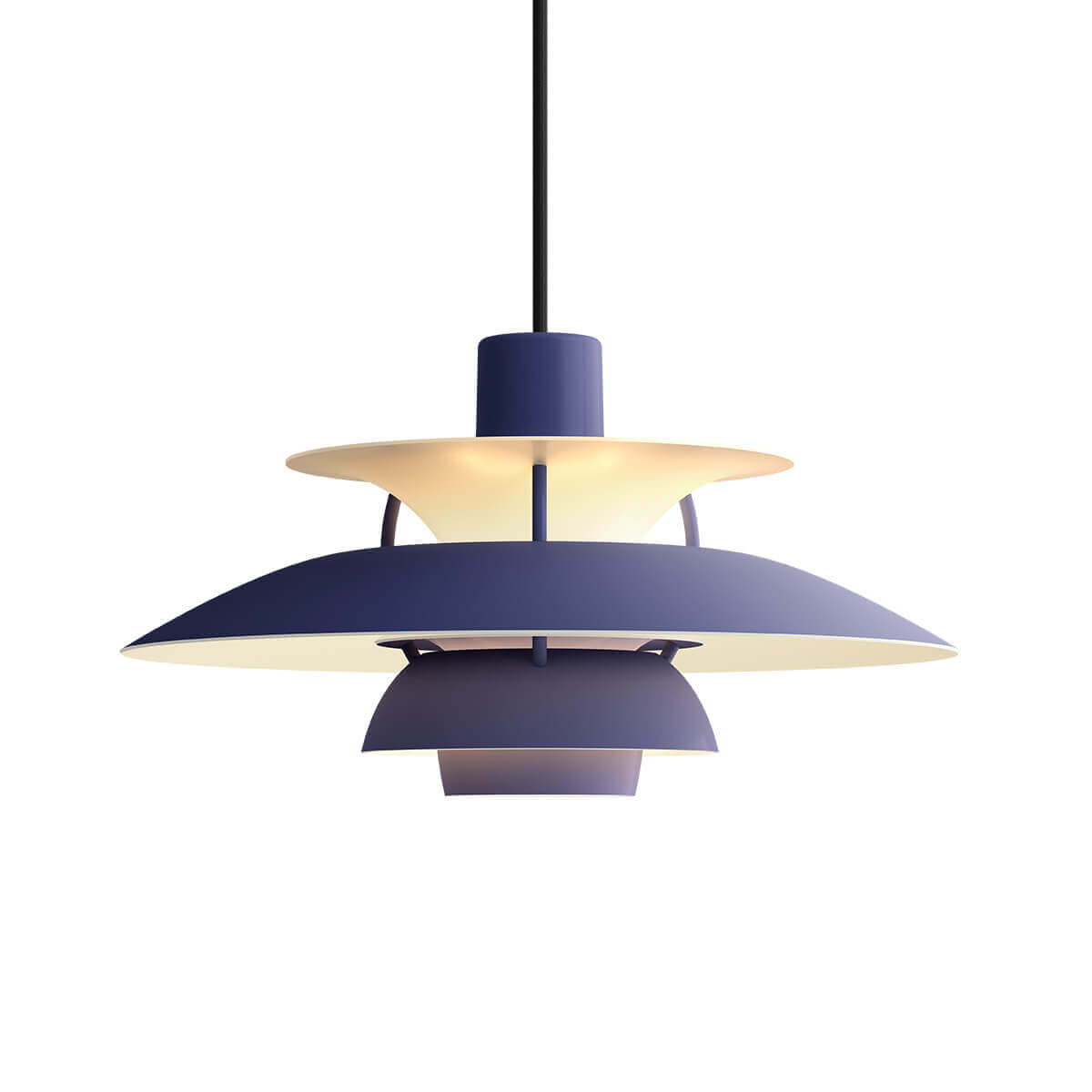 Louis Poulsen PH 5 Ø300 Monochrome Pendelleuchte Dusty indigo