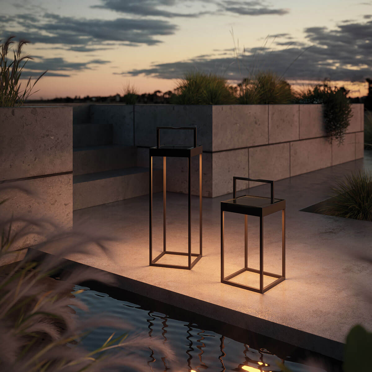 Villeroy & Boch Cannes LED Akku-Solarleuchte, Höhe: 30 und 50 cm, schwarz