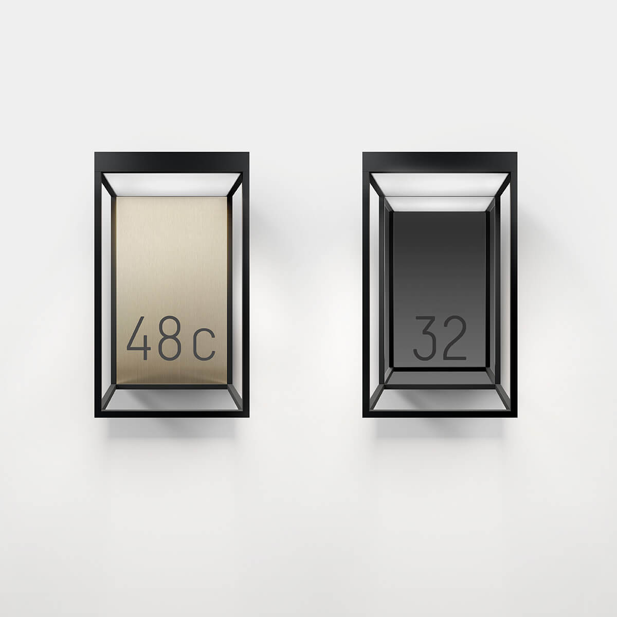 Gic number LED Außenwandleuchte, deep black