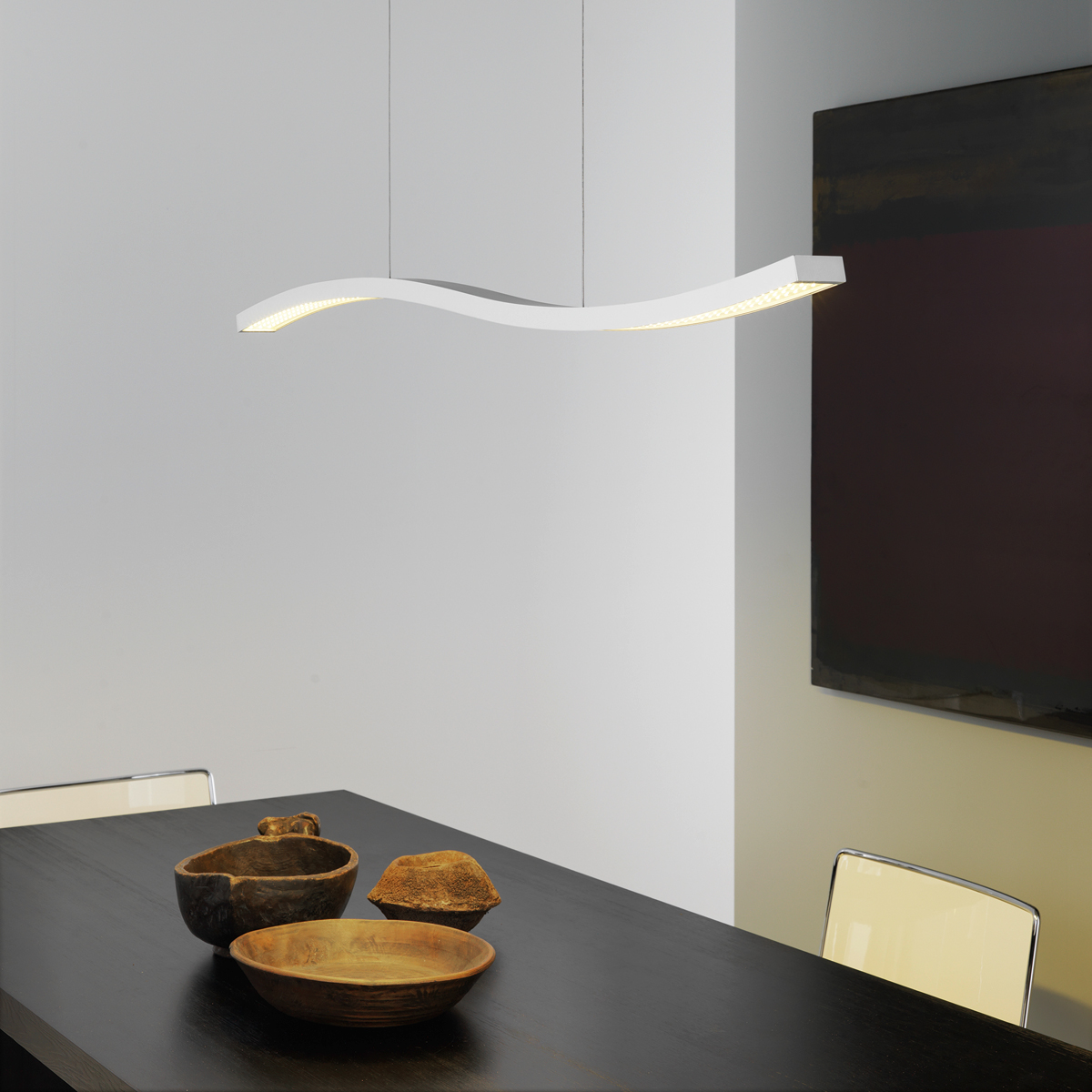 Serpentine LED Pendelleuchte, Ausstellungsstück, weiß
