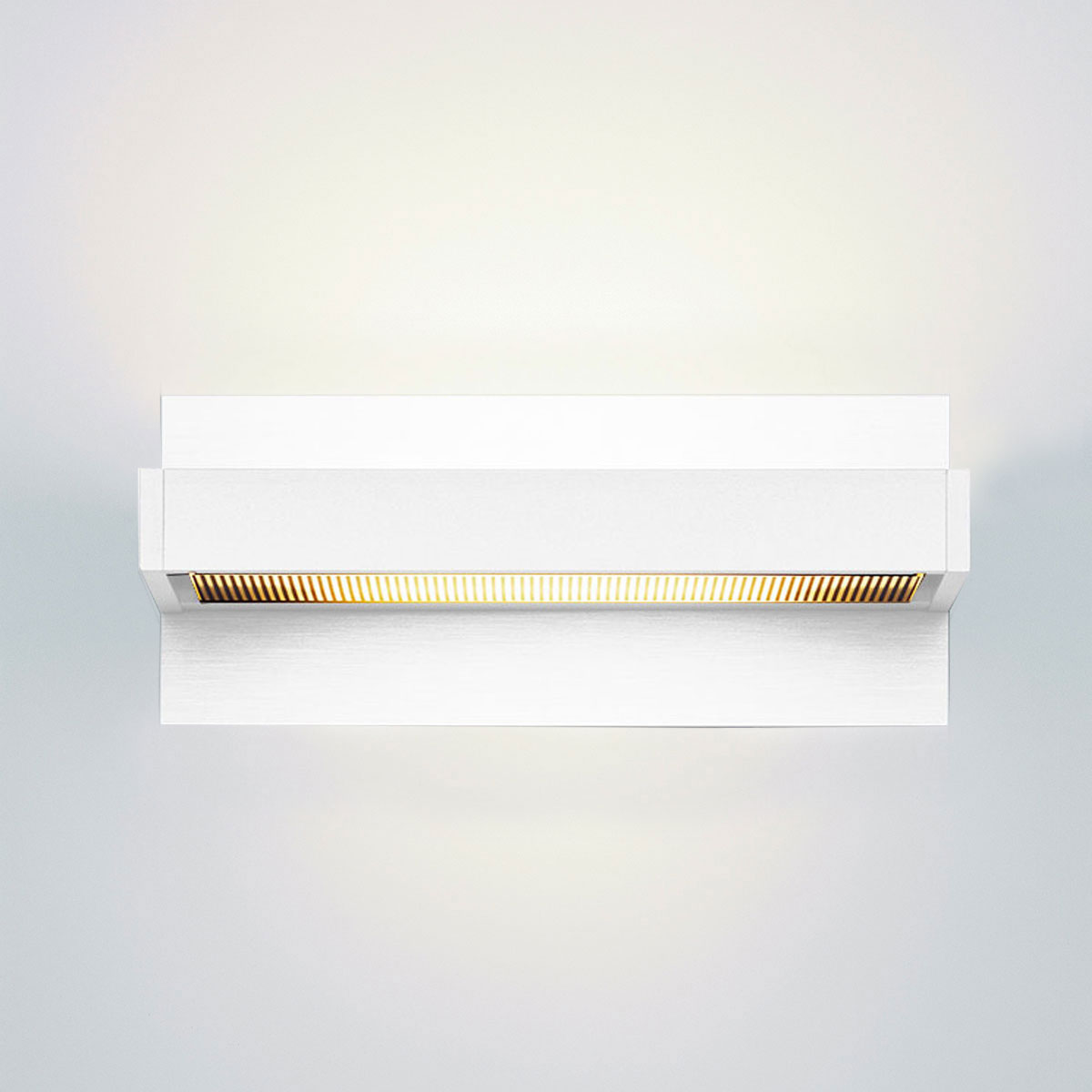 Serien.lighting SML² 300 Wall LED, weiß lackiert, Gläser: satinée / Raster, mit SML² 300 Wall Wandabdeckung, weiß lackiert
