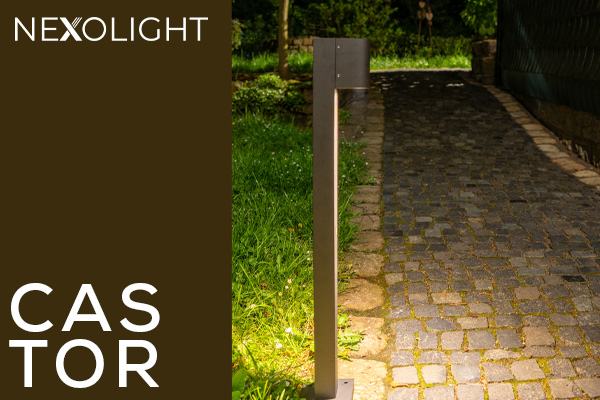 Nexolight Castor bollard light for modern pathway lighting in the garden and entrance area