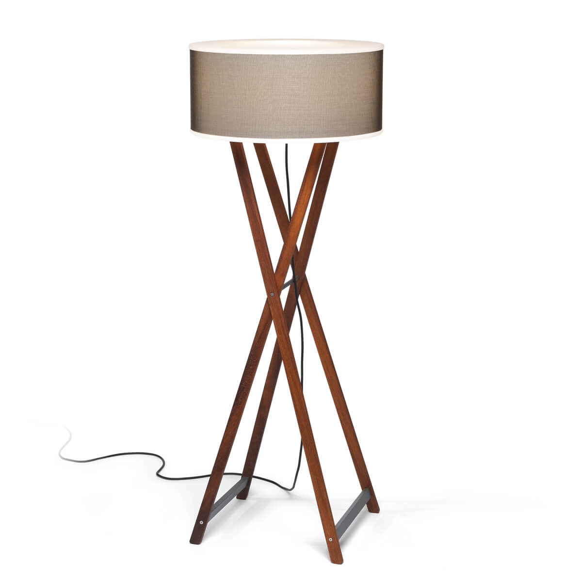 Marset Cala 140 IP65 Stehleuchte, Iroko, Schirm: braun Cala 140 IP65 Stehleuchte