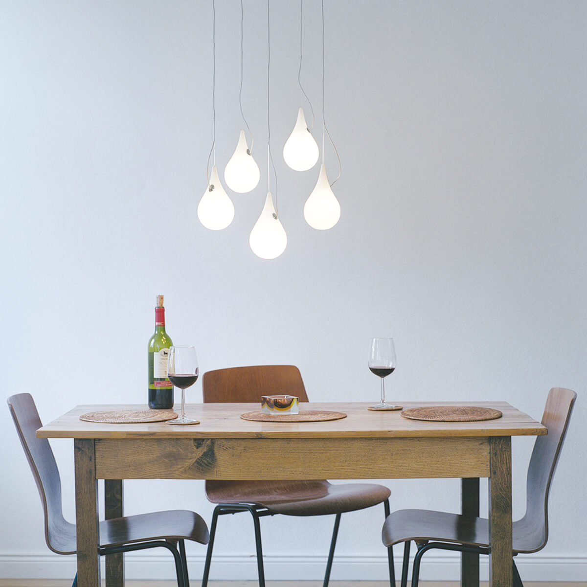 Next Liquid Light Drop 2XS Pendelleuchte, 5-flg., weiß