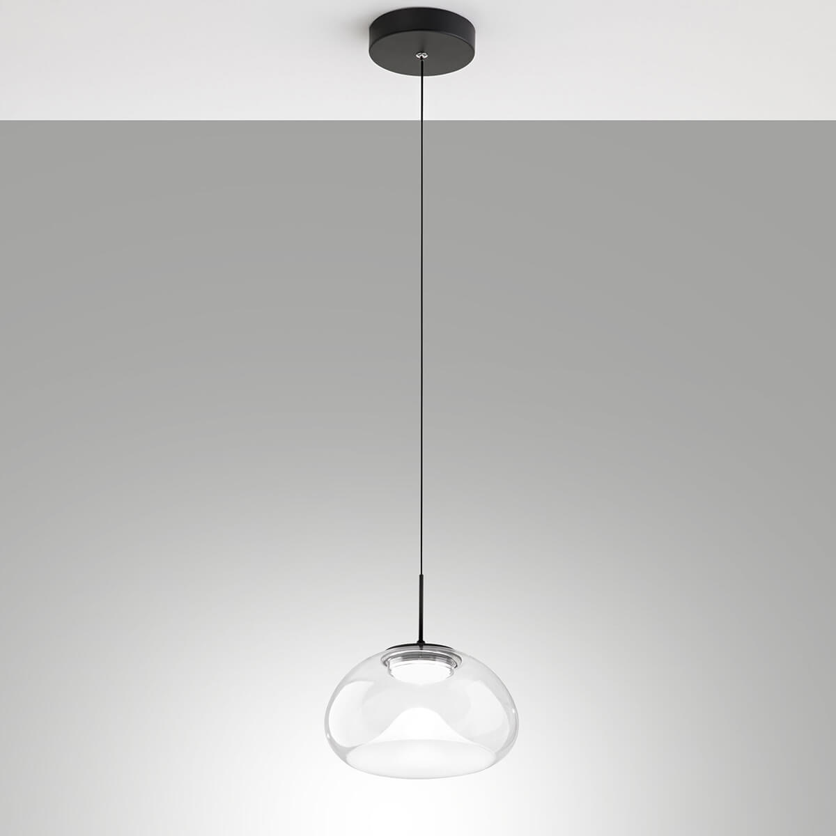 Fabas Luce Brena LED Pendelleuchte Glas: transparent
