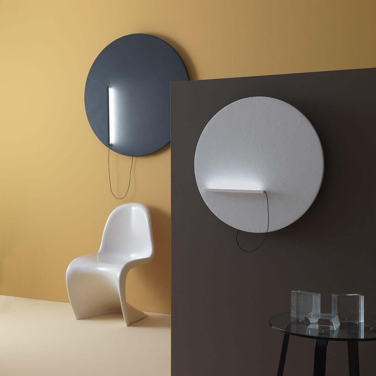 Zava Meridium LED Wandleuchte, Ecomalta® Schiefer und weiß