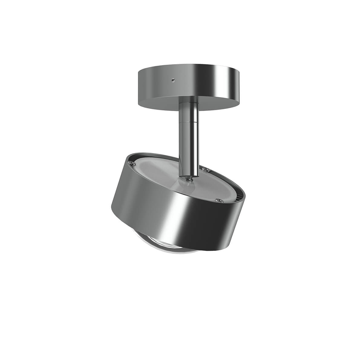 Top Light Puk Mini Turn Up & Down Deckenleuchte, Gehäuse, Chrom matt, mit Linse klar (nicht inbegriffen)