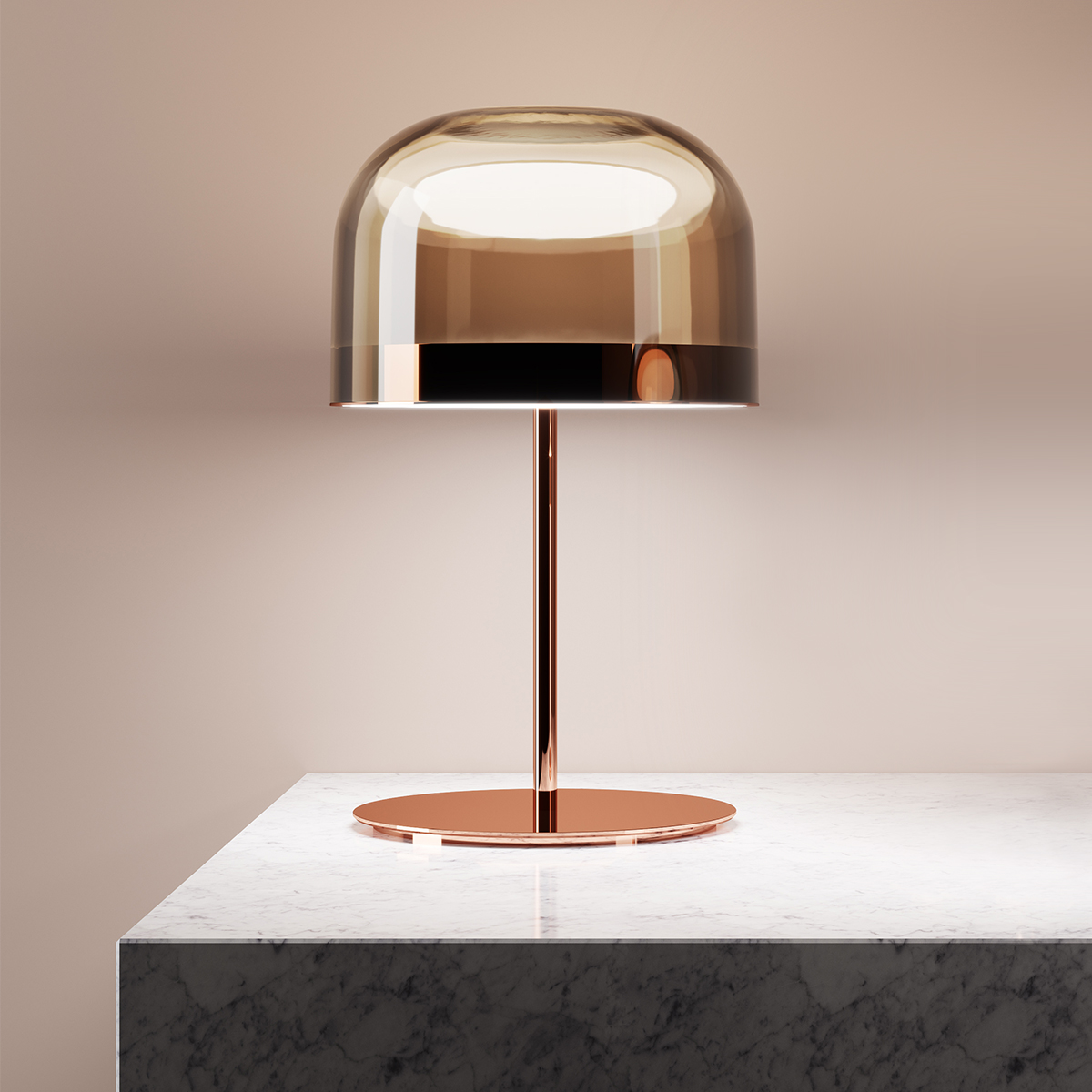 Fontana Arte Equatore LED Tischleuchte, Höhe: 60 cm, Kupfer