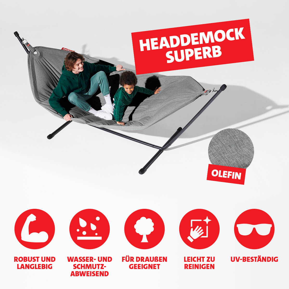 Fatboy Headdemock Superb Deluxe Hängematte, Rock grey (steingrau)