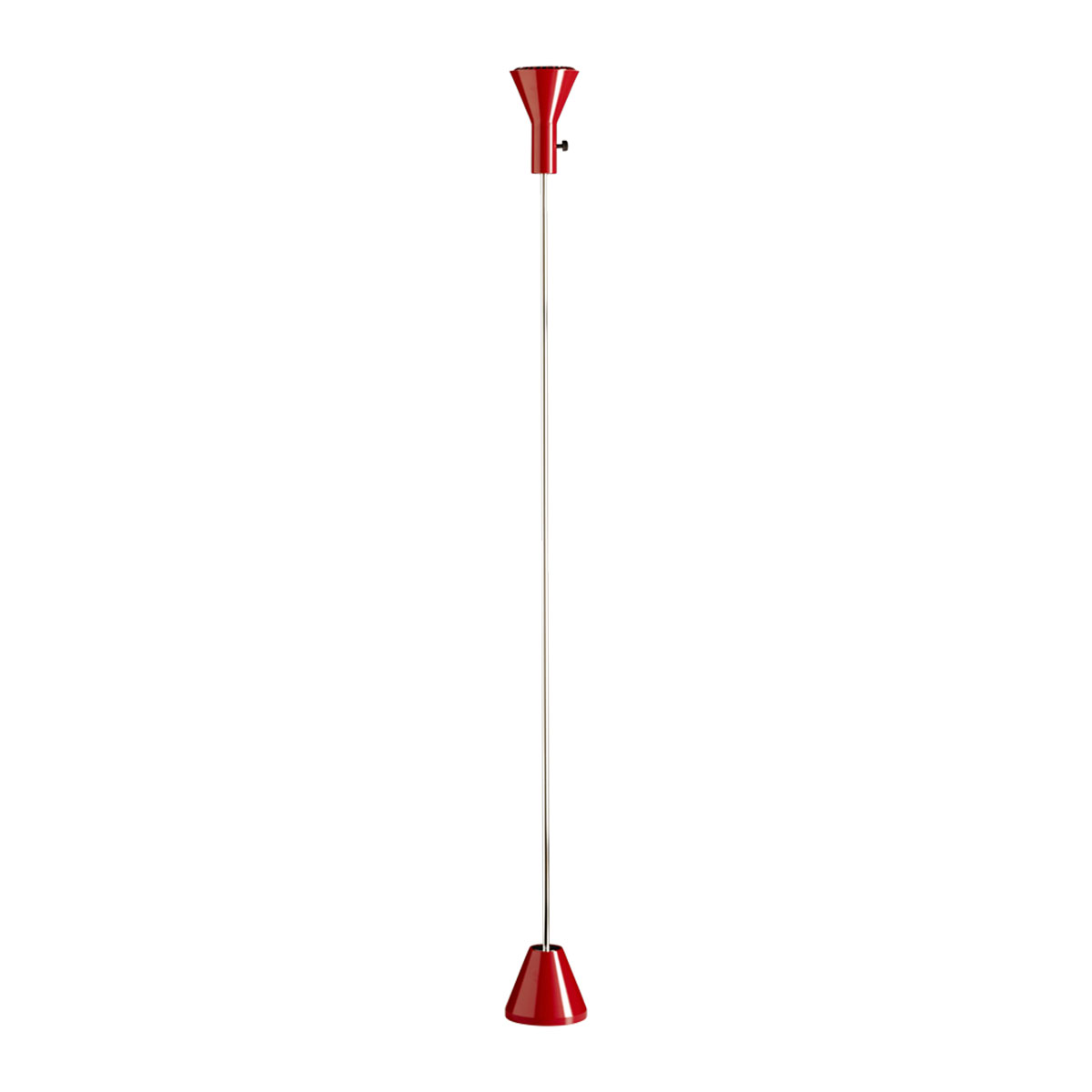 Tecnolumen ES 57 LED Stehleuchte, Chrom / rot lackiert