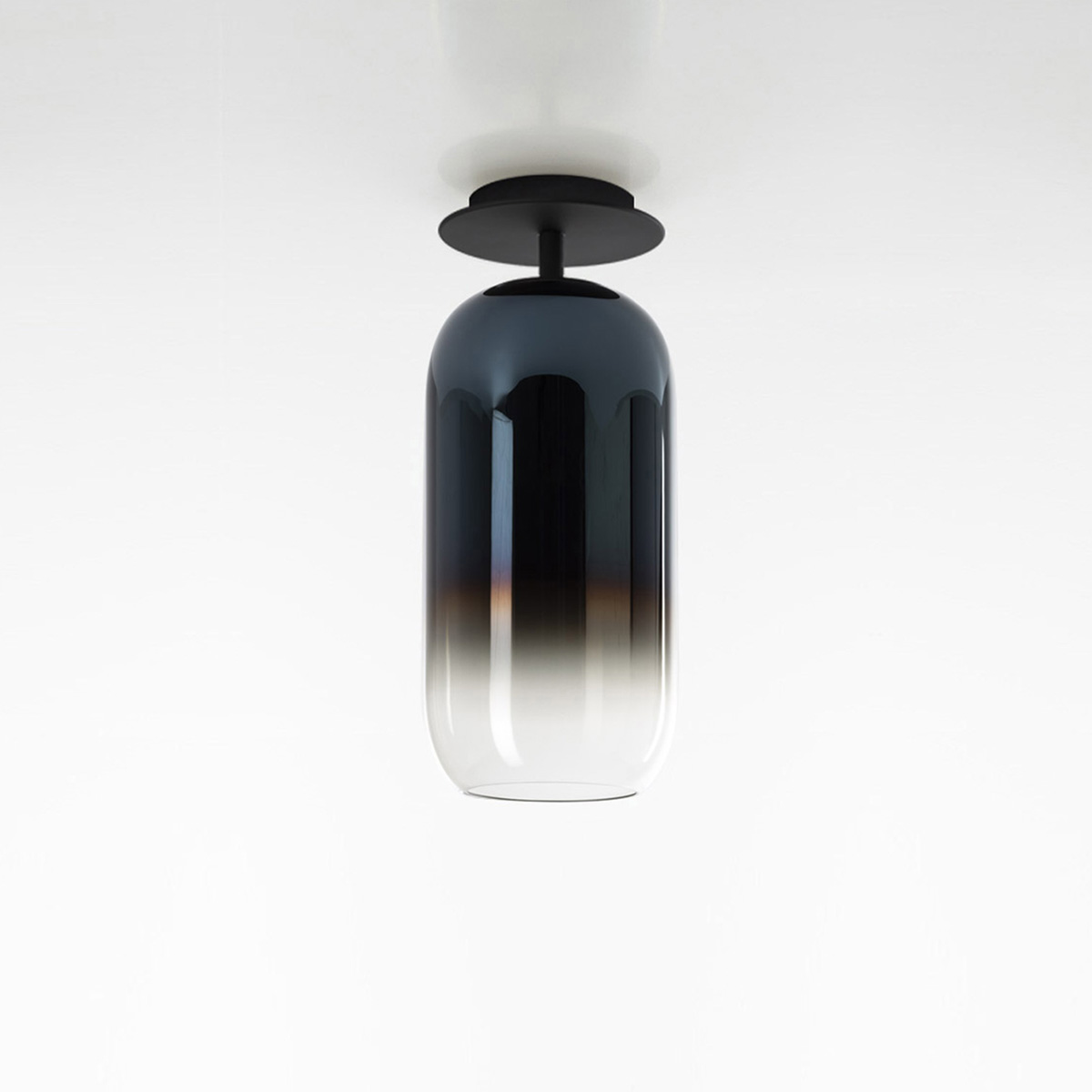 Artemide Gople Lamp Mini Soffitto, schwarz, Schirm: blau
