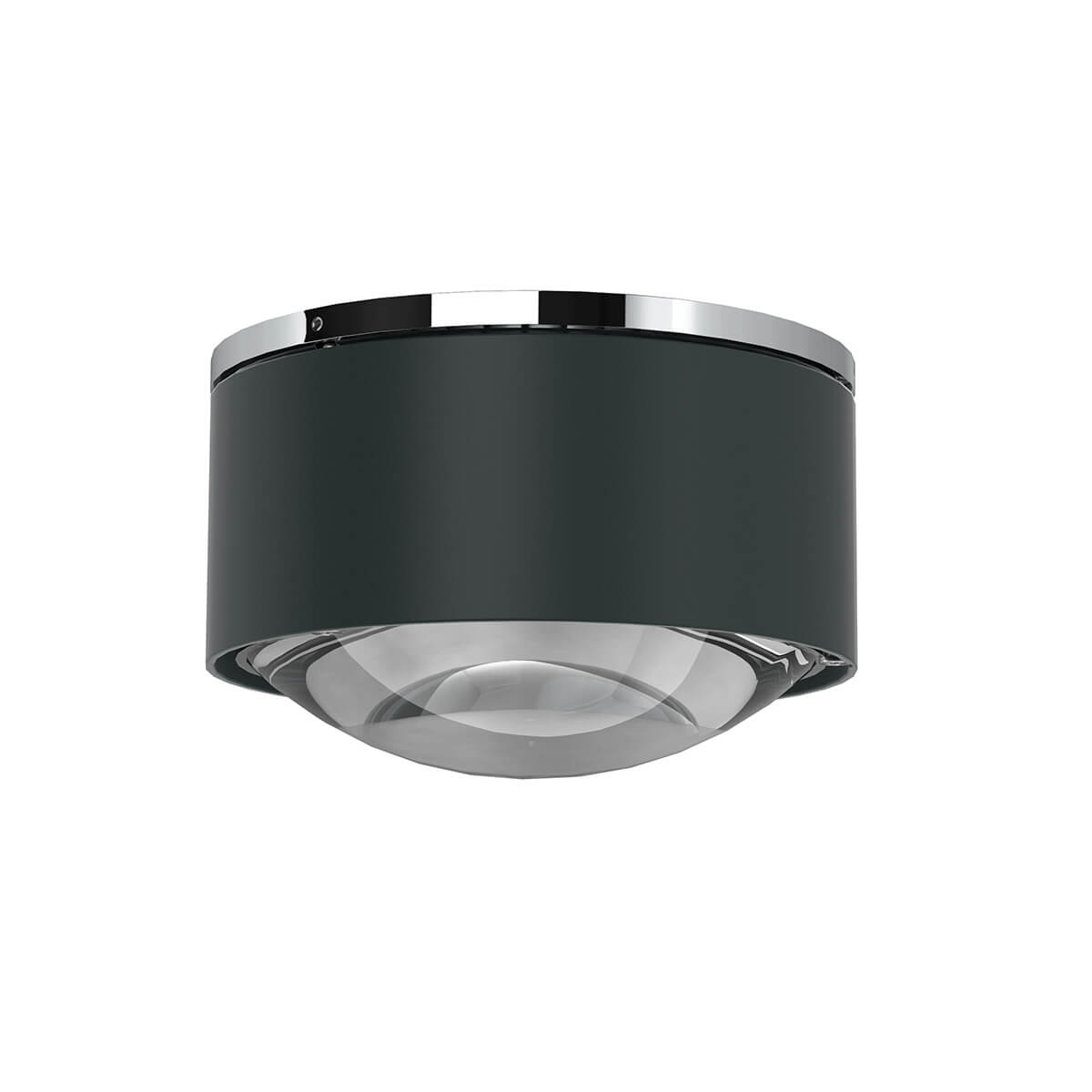 Top Light Puk Maxx One 2 Deckenleuchte, Gehäuse, anthrazit matt / Chrom, mit Linse klar (nicht inbegriffen)