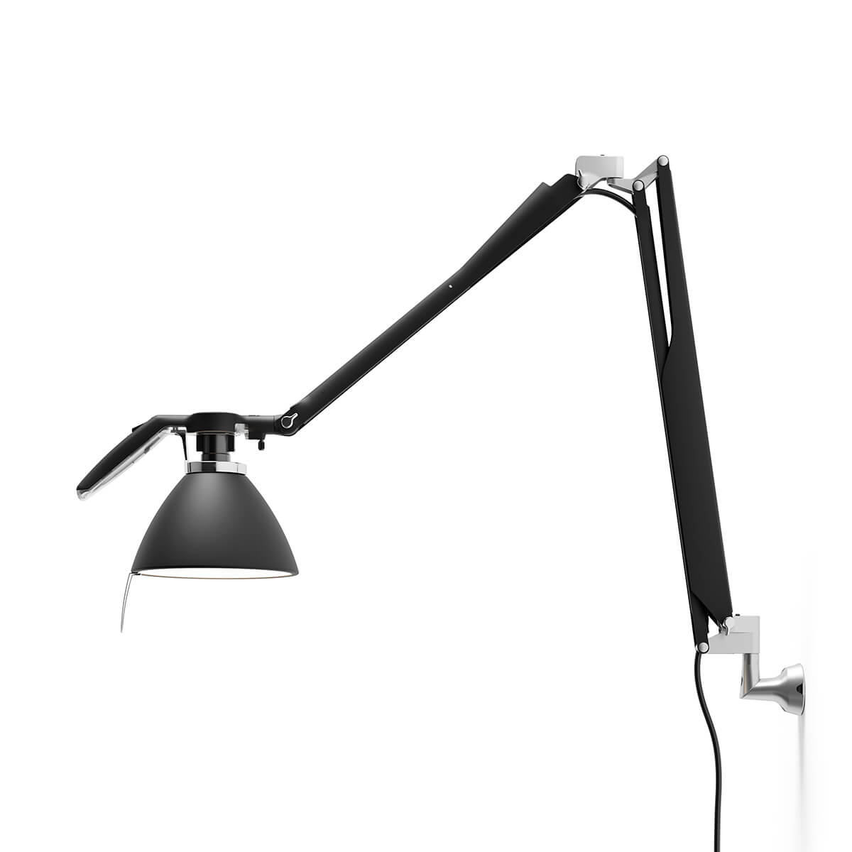 Luceplan Fortebraccio Parete mit Schalter, soft-touch schwarz