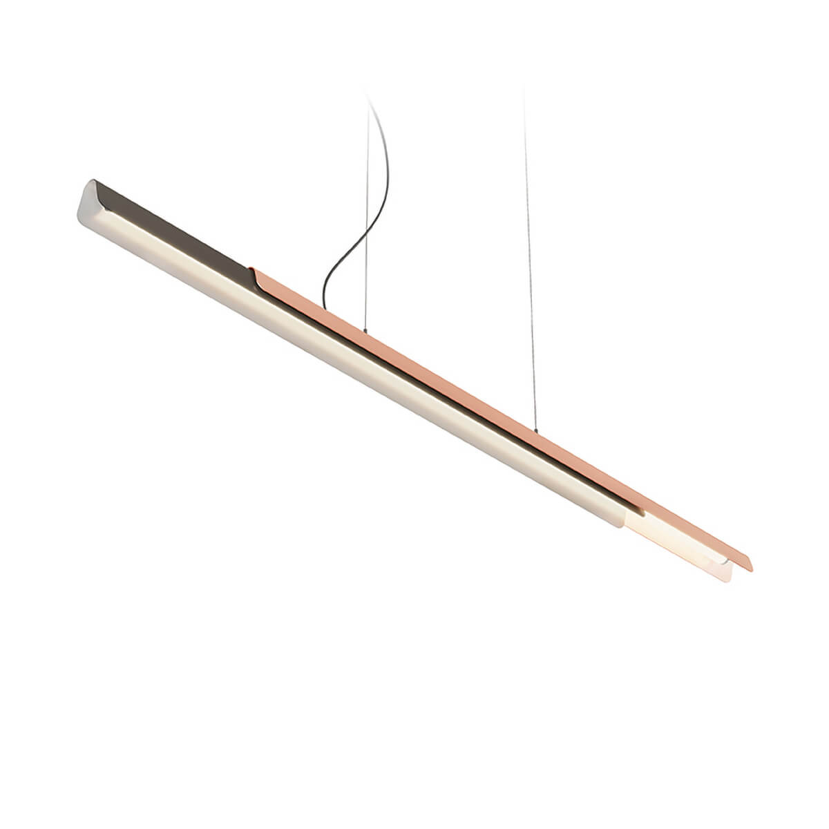 Kundalini Dala Linear LED Pendelleuchte, dunkelgrau / Kupfer