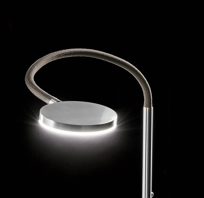 Holtkötter Flex S LED Stehleuchte, Aluminium matt / grau