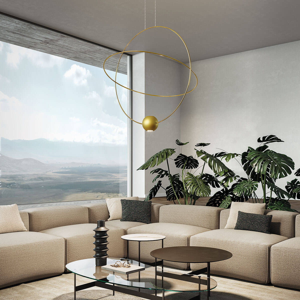 Lodes Elara Medium LED Pendelleuchte, Gold matt