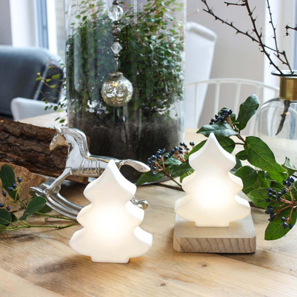 8 seasons design Shining Tree Micro LED Akkuleuchte, weiß
