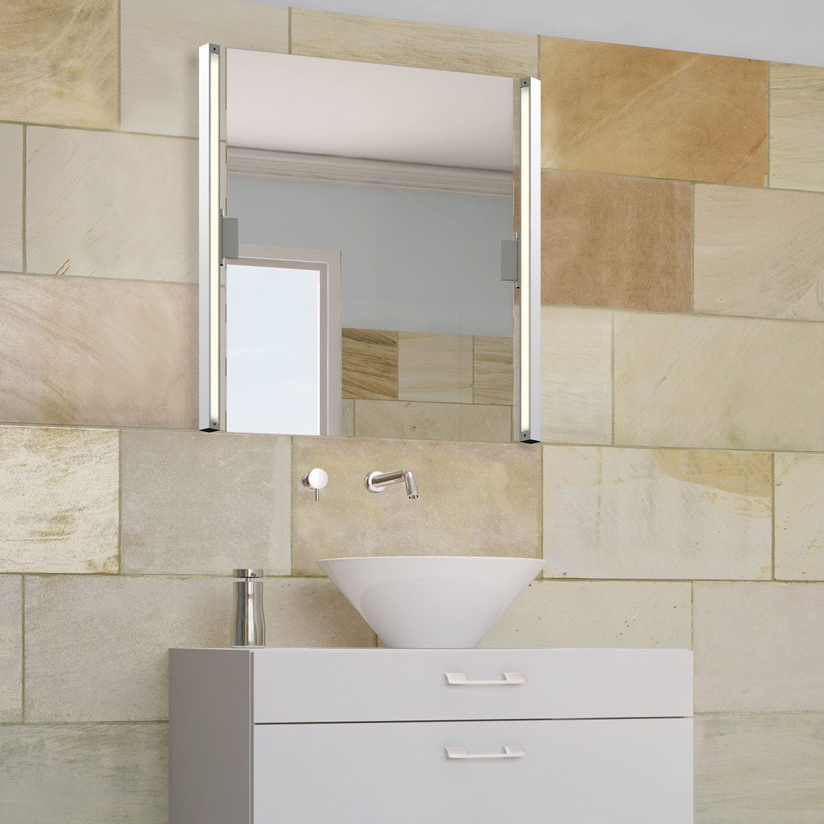 Top Light Only Choice Mirror Fix Klemmleuchte, 80 cm, Chrom matt