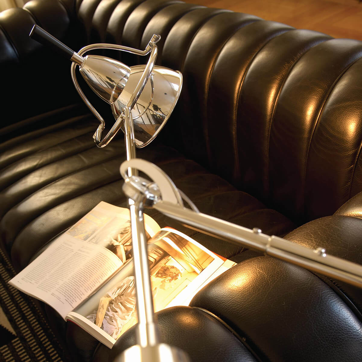 Tecnolumen EB 27 Schreibtischleuchte, Metall versilbert (90er Auflage)