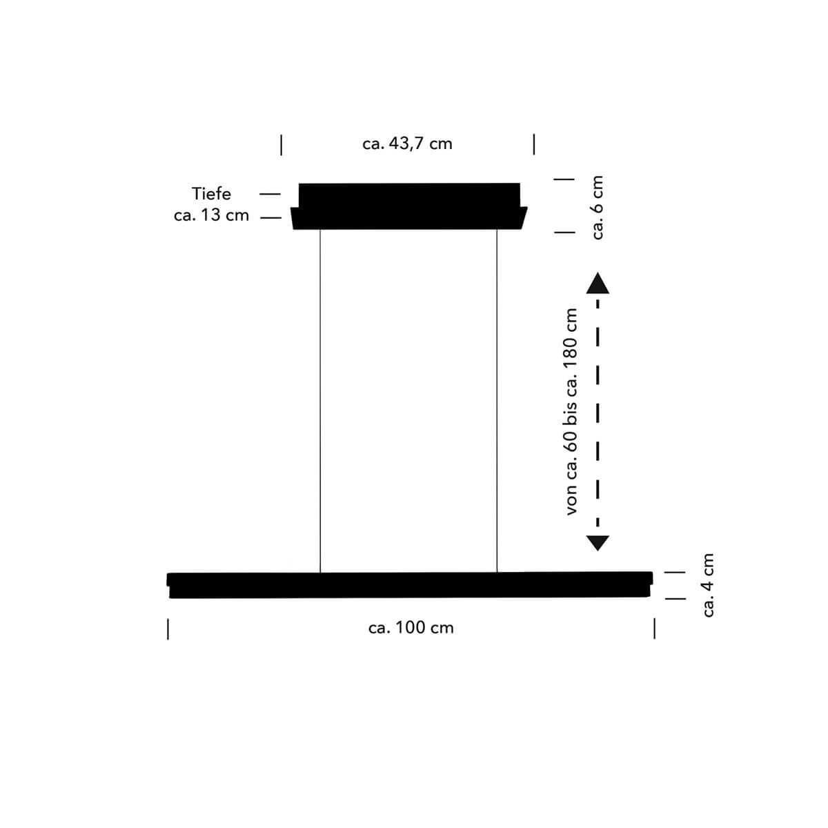 Minou LED Pendelleuchte, Länge: 100 cm