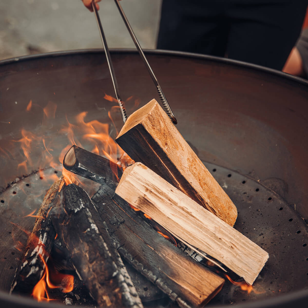 Höfats Feuerwerkzeug-Set, 3er-Set, Edelstahl / Holz