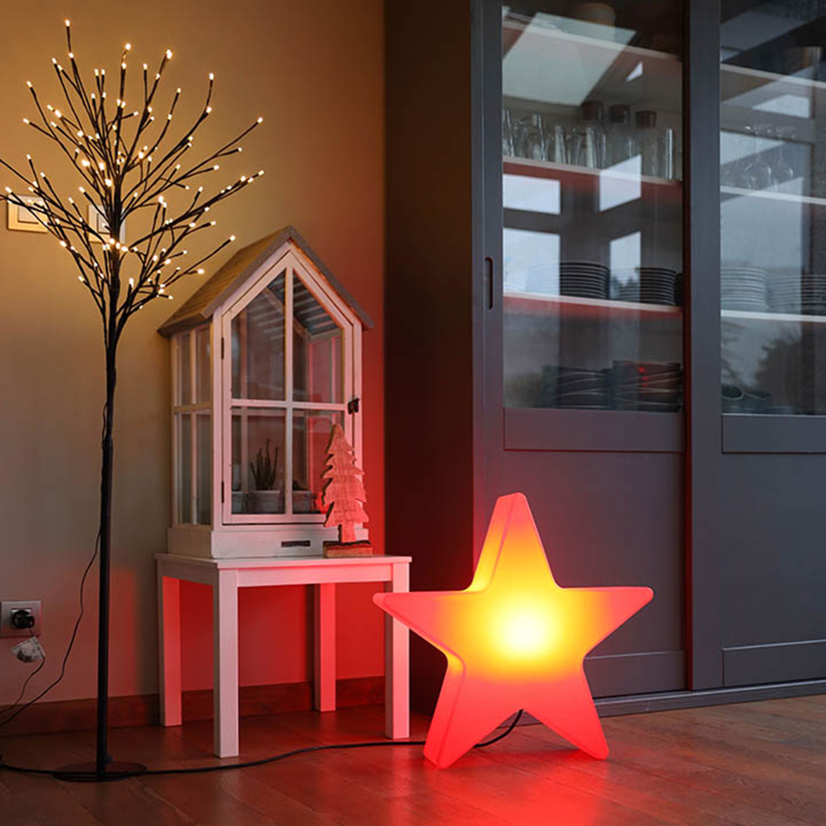 8 seasons design Shining Star Dekoleuchte, Höhe: 37 cm, rot