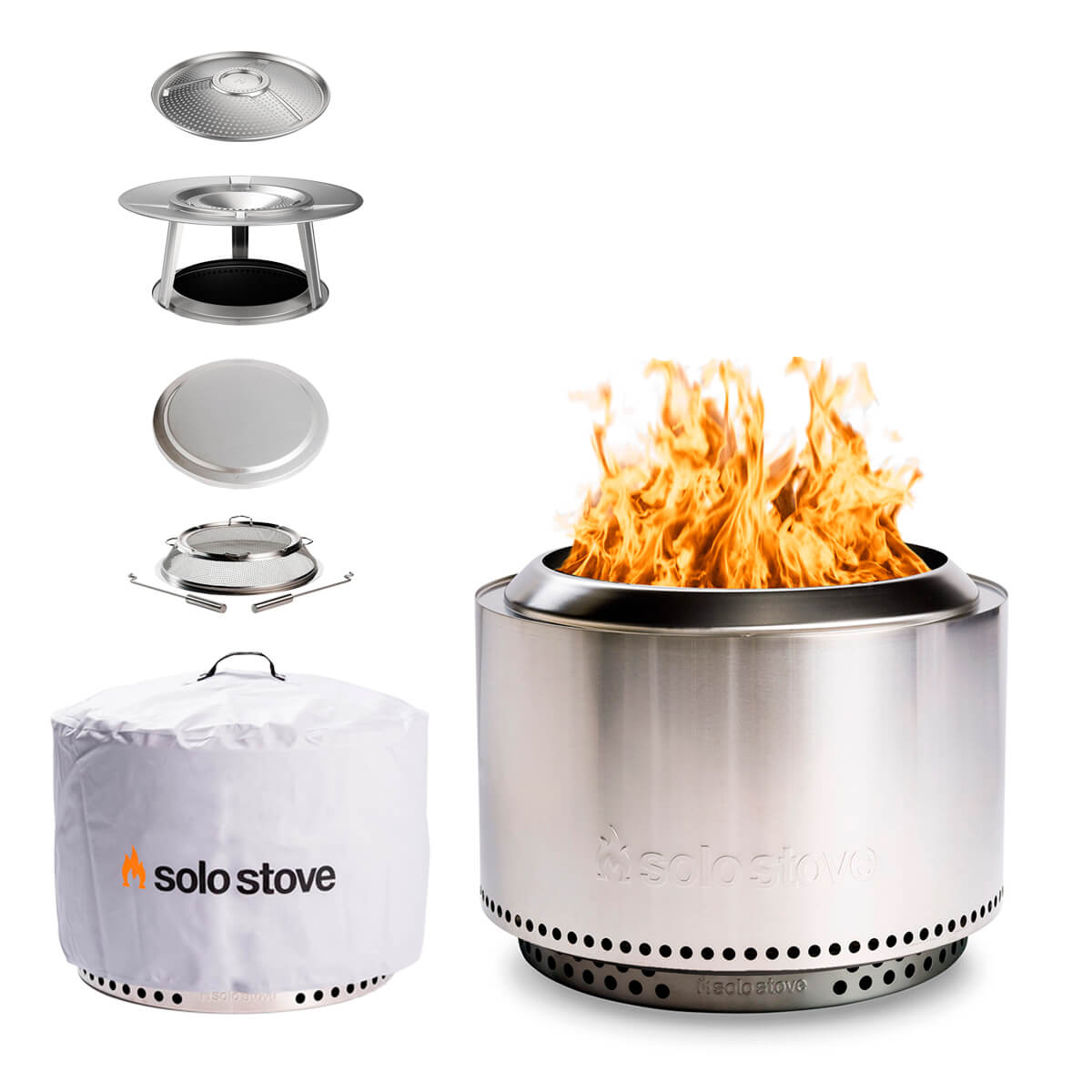 Solo Stove Yukon 2.0 Feuerschale mit Standfuß, Komplett-Set, Edelstahl