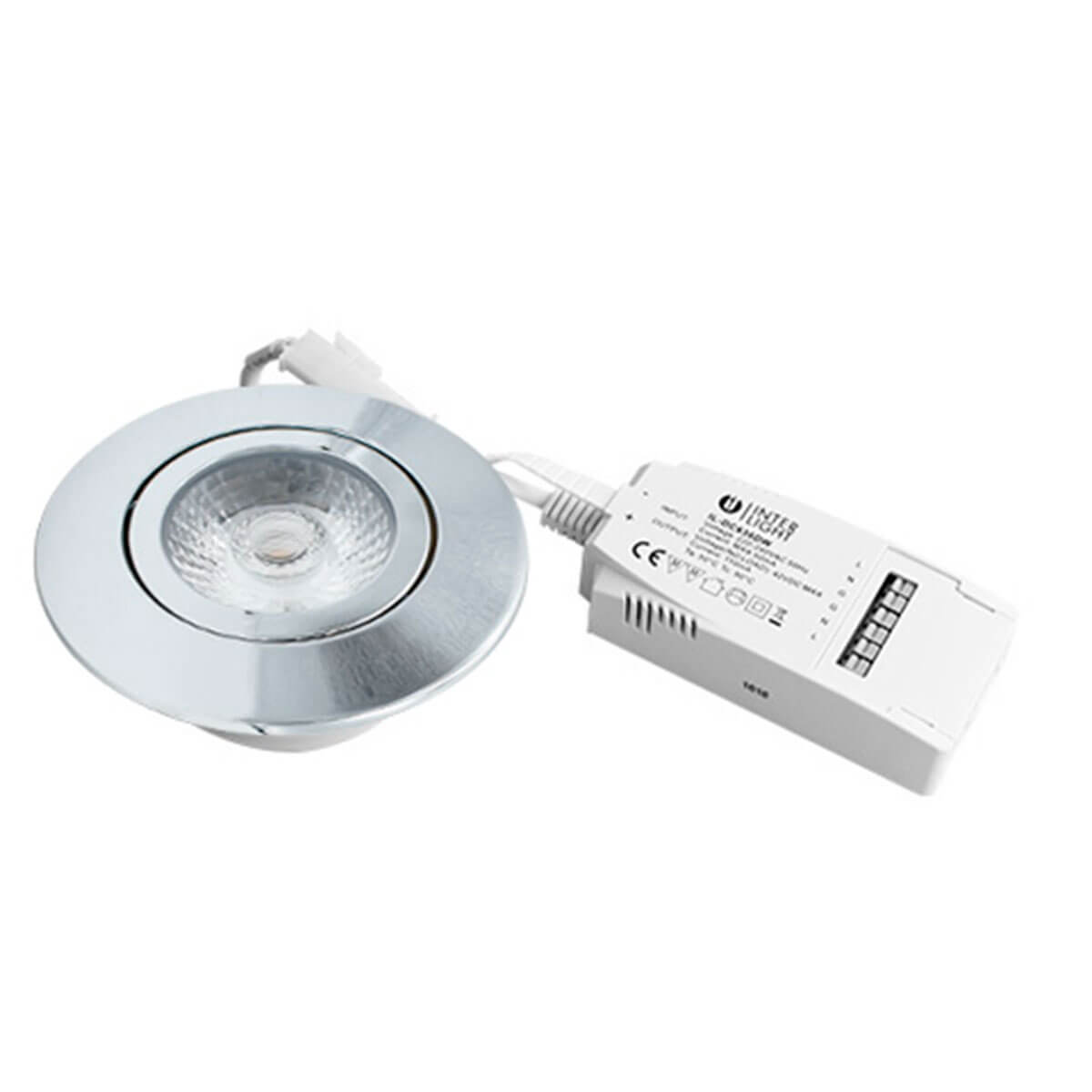 Interlight Camita Downlight IP44 LED Einbaustrahler, Chrom