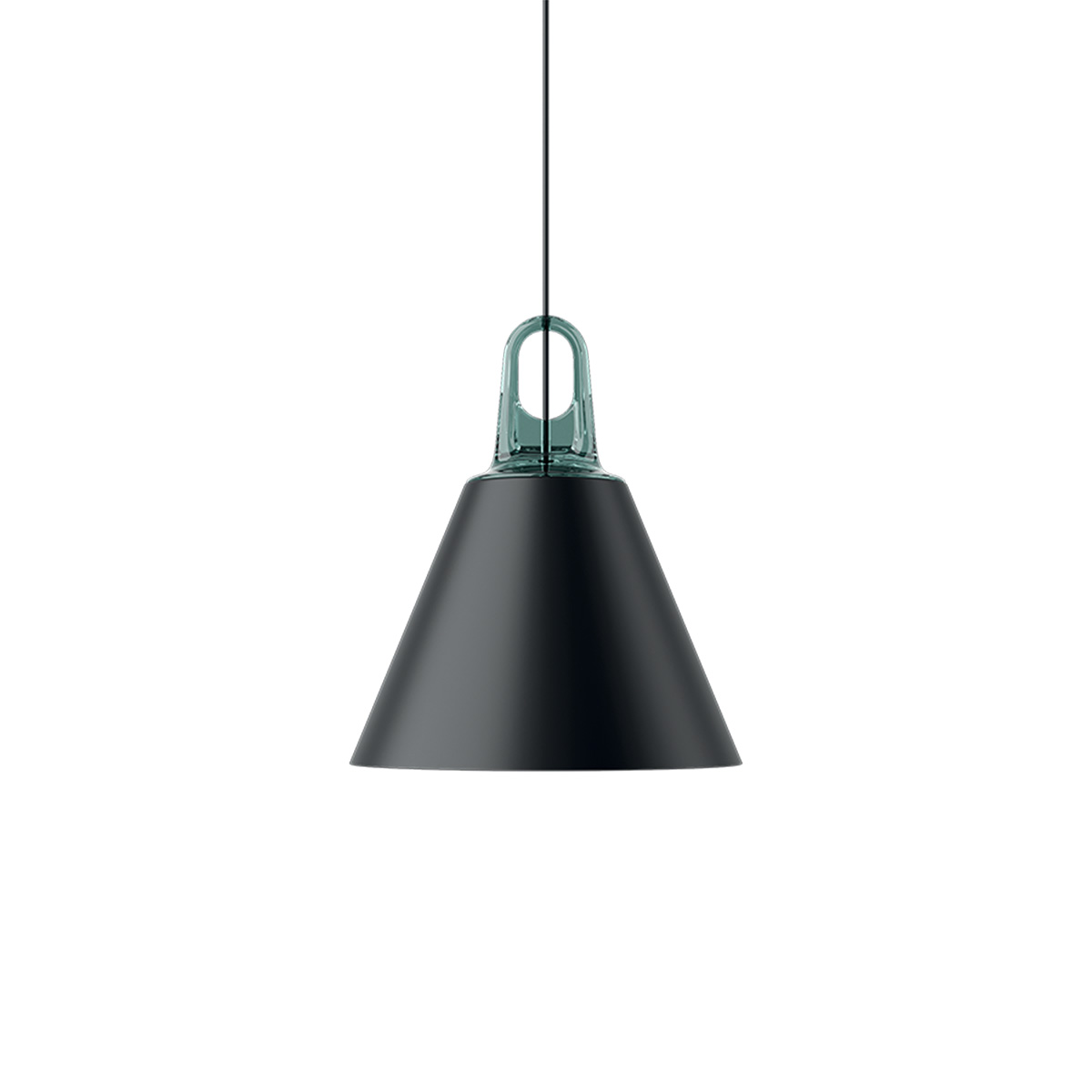 Lodes Jim Cone Pendelleuchte, türkis / schwarz matt