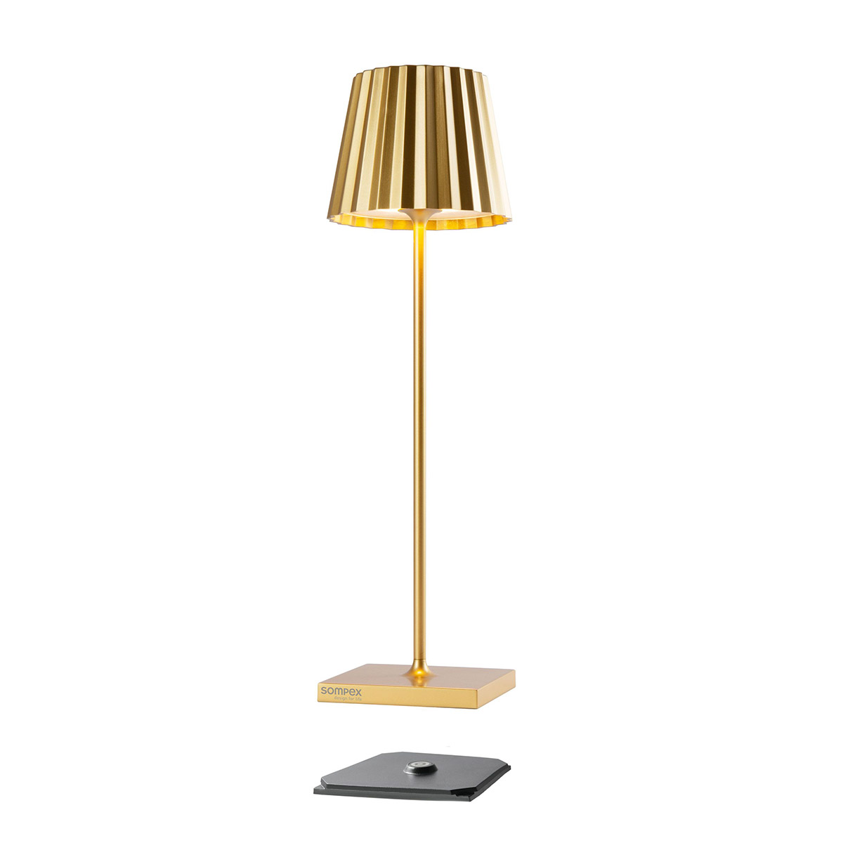 Sompex Troll 2.0 LED Akkuleuchte, Gold (Ladestation inbegriffen)